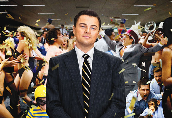 In de film 'The wolf of Wall Street' speelt Martin Scorsese met alle schijnwaarden van de wereld van het grote geld.